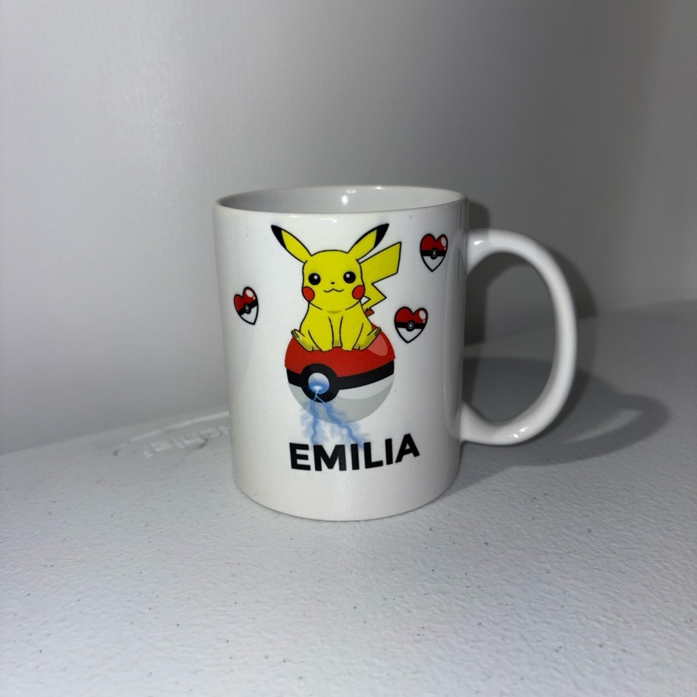 Pikachu Poké Ball Personalized Mug - Yellow, Red, White